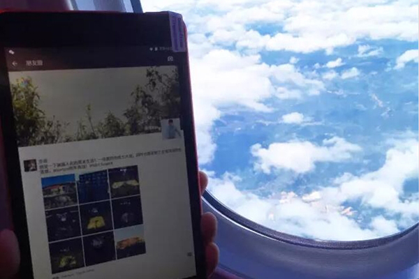 中國首架互聯網飛機誕生:可在飛機上發微信朋友圈-鋒巢網