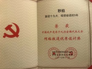 “砥礪奮進”!一下科技獲十九大“網絡報道優秀設計獎”-鋒巢網
