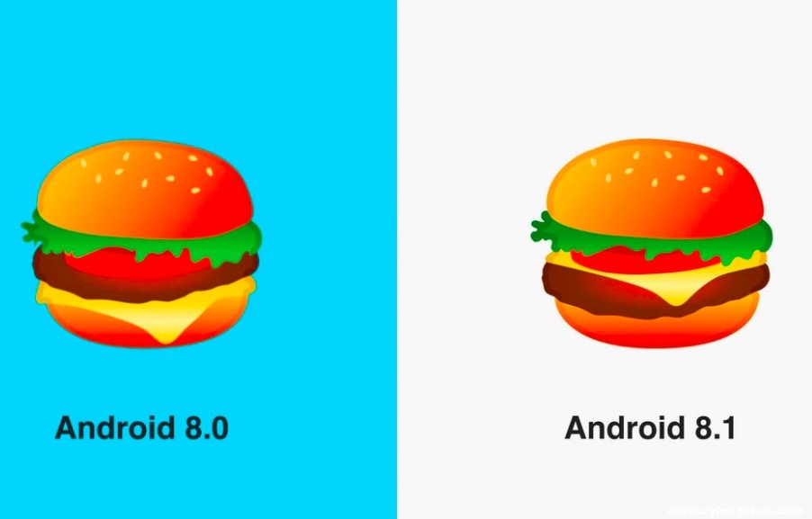 汗顏!谷歌在安卓8.1更新中為爭議漢堡表情排序-鋒巢網