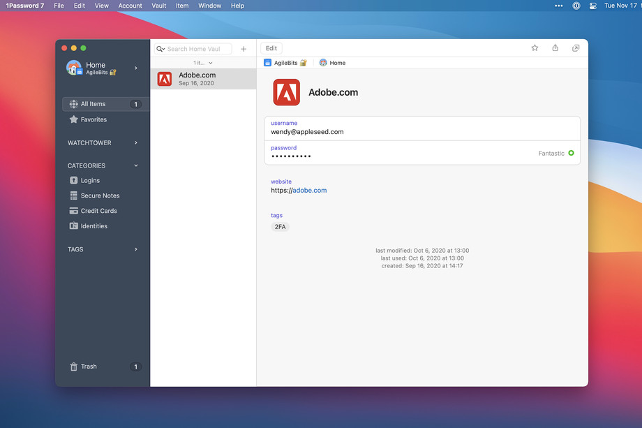 1Password為Big Sur更新了Apple Watch解鎖支持-鋒巢網