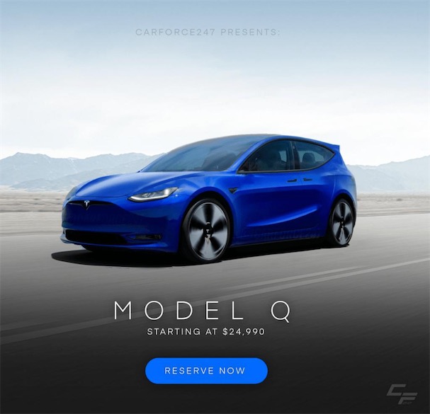 特斯拉Model Q來(lái)了 沒有方向盤還超實(shí)惠-鋒巢網(wǎng)